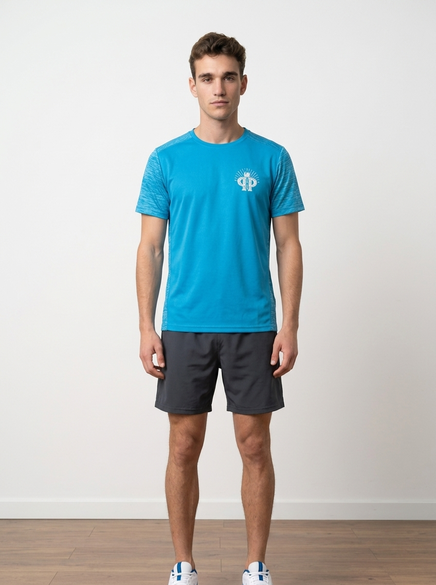 Camiseta esportiva azul hombre