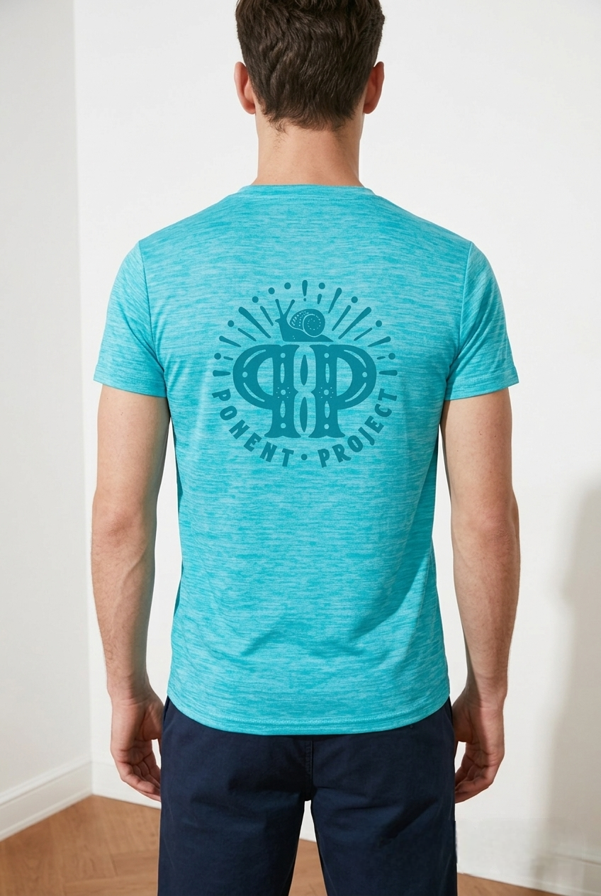 Camiseta esportiva azul hombre