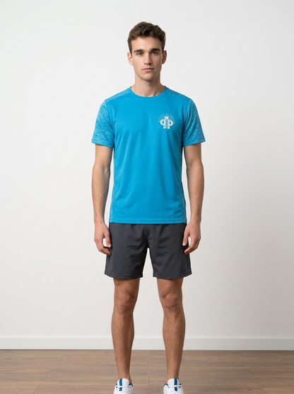 Camiseta esportiva azul hombre