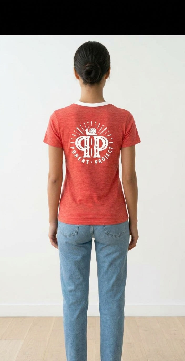 Camiseta esportiva coral mujer