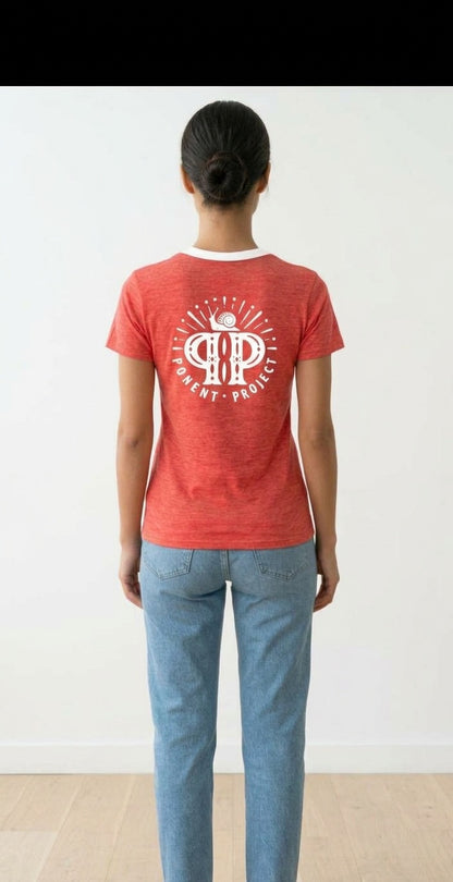 Camiseta esportiva coral mujer
